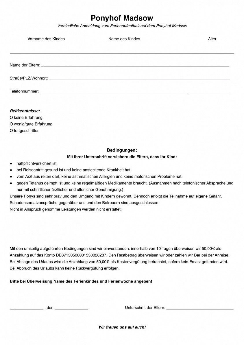 Anmeldeformular